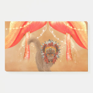 Funny cat with indian headdress post-it notes