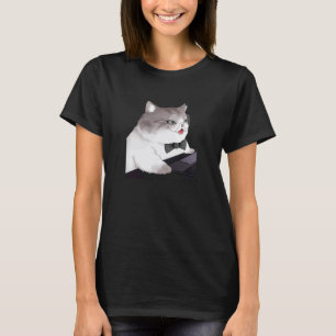 Funny Cat working on a Laptop, Love Cats T-Shirt