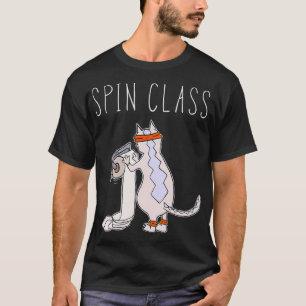 Funny Cat Working Out Gym Spin Class Yoga Training T-Shirt