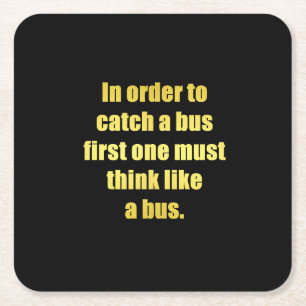 Funny Catch a Bus Joke Square Paper Coaster