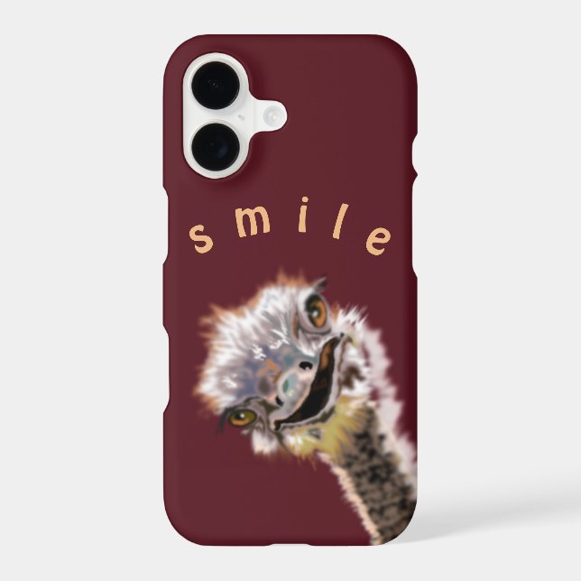 Funny Catchy Ostrich iPhone Case Smile (Back)