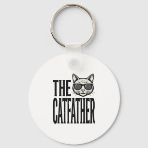 Funny Catfather Vintage Cat Quote Graphic Shirt_1 Key Ring