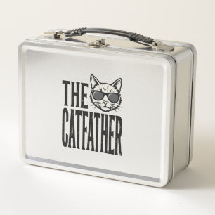 Funny Catfather Vintage Cat Quote Graphic Shirt_1 Metal Lunch Box