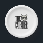 Funny Catfather Vintage Cat Quote Graphic Shirt_1 Paper Plate<br><div class="desc">Funny Catfather Vintage Cat Quote Graphic Shirt_1</div>