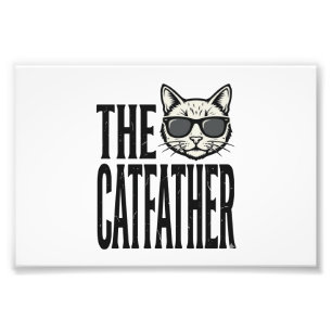 Funny Catfather Vintage Cat Quote Graphic Shirt_1 Photo Print