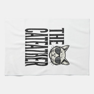Funny Catfather Vintage Cat Quote Graphic Shirt_1 Tea Towel