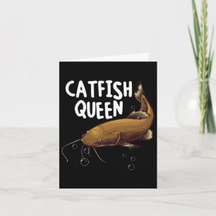 Funny Catfishing Art Women Mum Catfish Queen Fishi Card