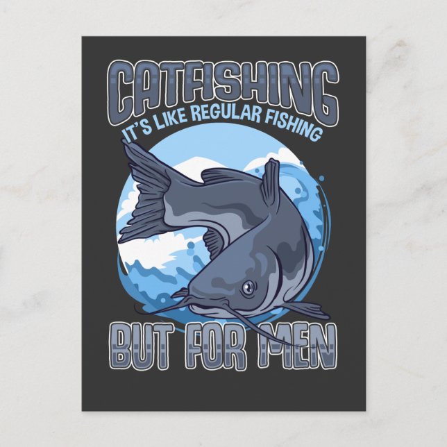 Funny Catfishing Father Fishermen Humour Postcard (Front)