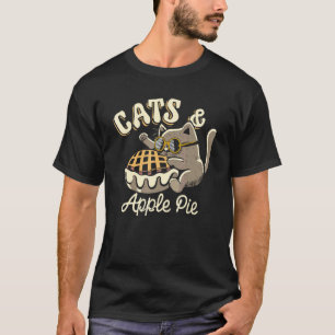 Funny Cats and Apple Pie Lover Sweet Cat Chef Baki T-Shirt