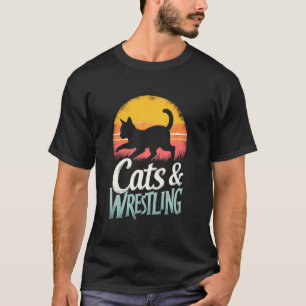 Funny Cats and Wrestling - Playful Cat Art T-Shirt