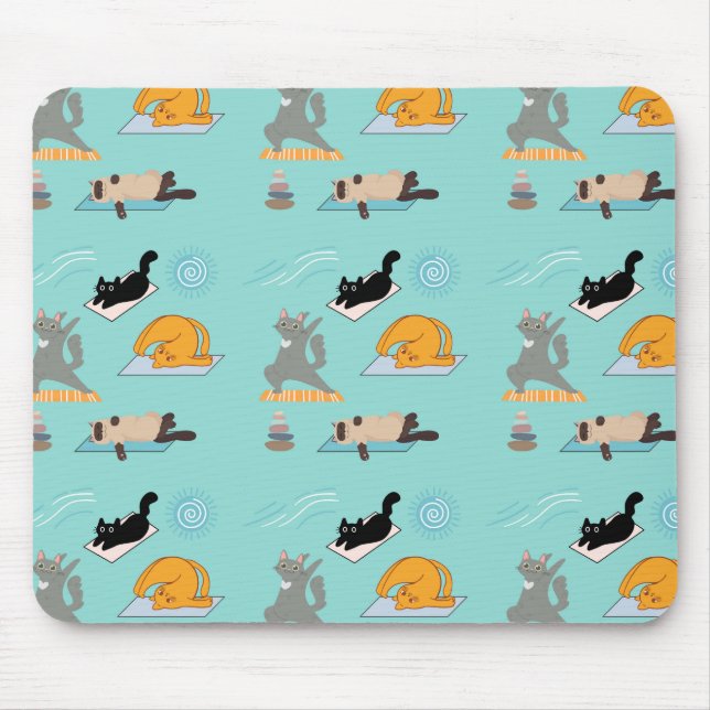  Funny Cats At Yoga Mouse Pad (Front)