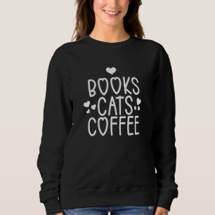 Funny Cats Books And Coffee Novelty Tee For Men Wo