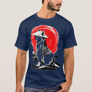 Funny Cats Cat For Adults samurai and cat (2) T-Shirt