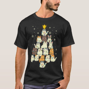 Funny Cats Christmas Tree T-Shirt
