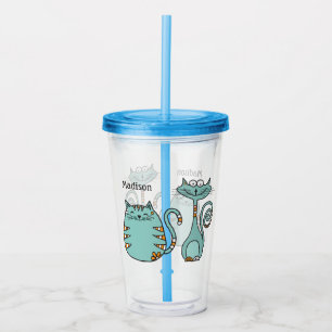 Funny Cats custom name tumblers