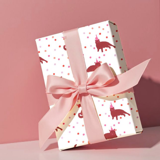 Funny Cats cute Purrfect Birthday Party Wrapping Paper (Creator Uploaded)