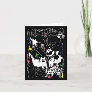 Funny Cats Don't Touch Me Cat Lovers Men Women Card