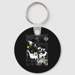 Funny Cats Don't Touch Me Cat Lovers Men Women  Key Ring