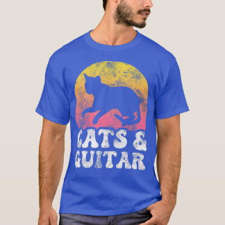 Funny Cats & Guitar Vintage Retro Hobby328 T-Shirt
