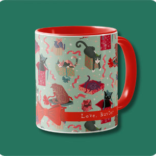 Funny Cats In Christmas Boxes Personalised  Mug