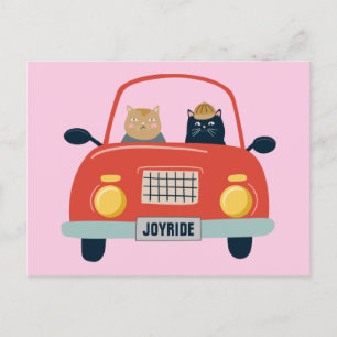 Funny Cats Joyride in Cat Car Postcard