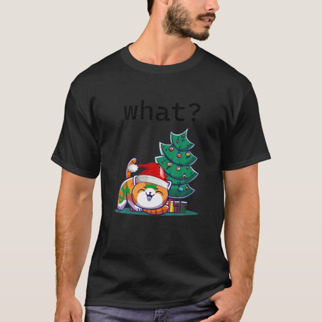 Funny Cats Lovers Shirt Cat Christmas Tree Lights  (Front)