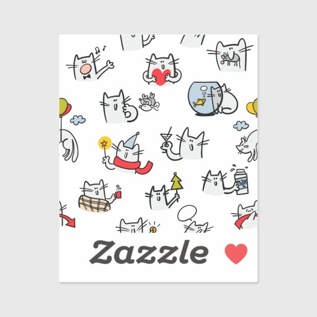 Funny cats, milk and magic. (Sheet)