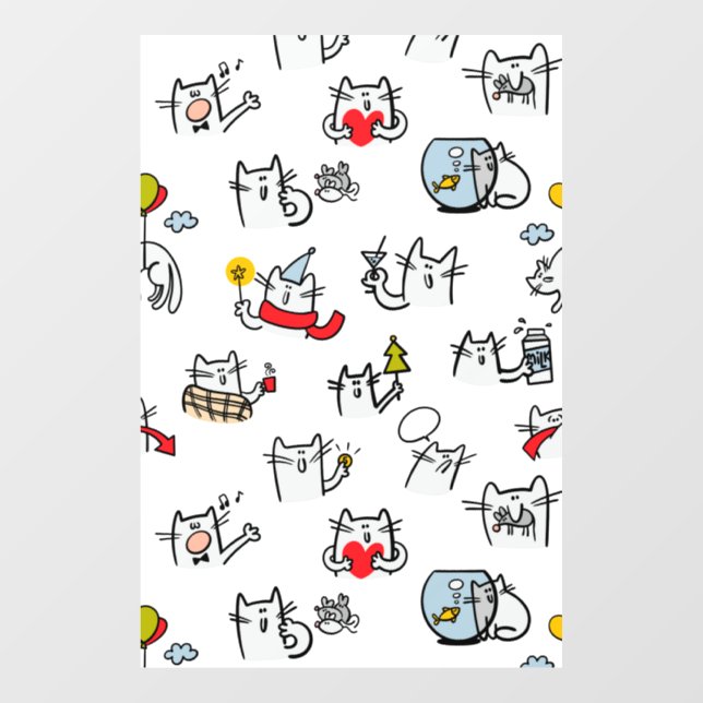 Funny cats, milk and magic. (Sheet)