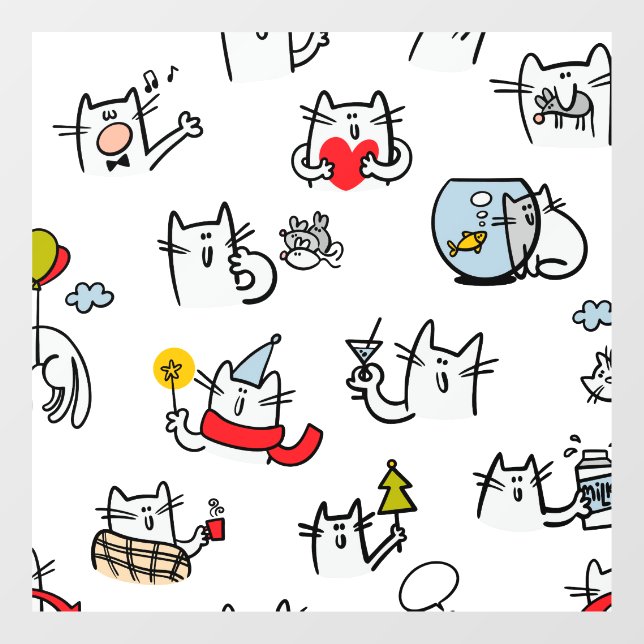 Funny cats, milk and magic. (Sheet)