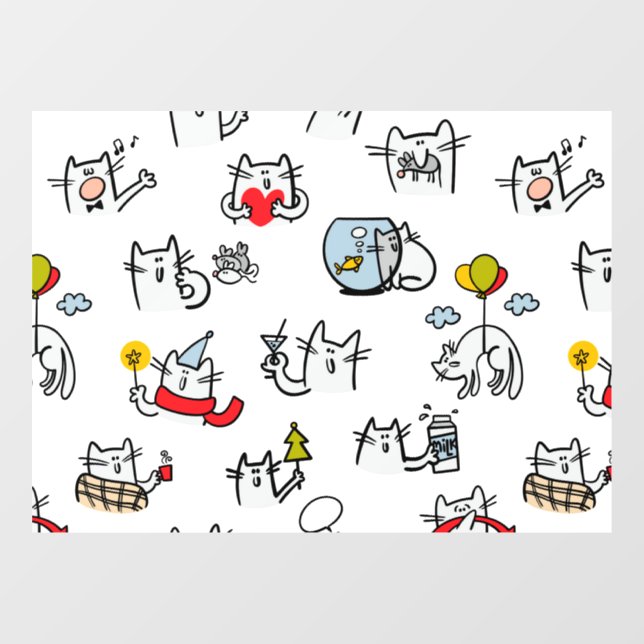 Funny cats, milk and magic. (Sheet)