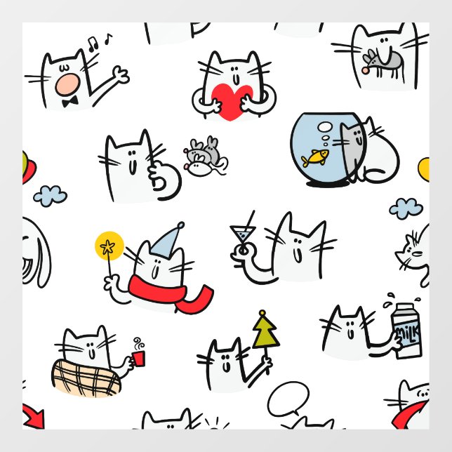 Funny cats, milk and magic. (Sheet)