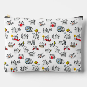 Funny cats, milk and magic. accessory pouch