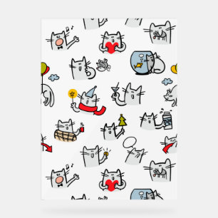 Funny cats, milk and magic. acrylic sign
