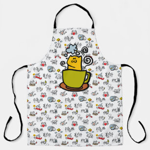 Funny cats, milk and magic. apron