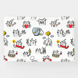 Funny cats, milk and magic. banner