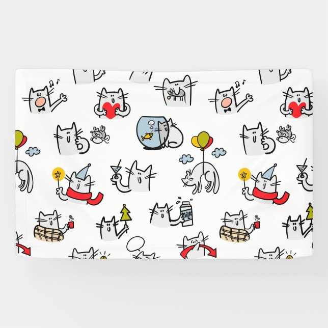Funny cats, milk and magic. banner (Horizontal)