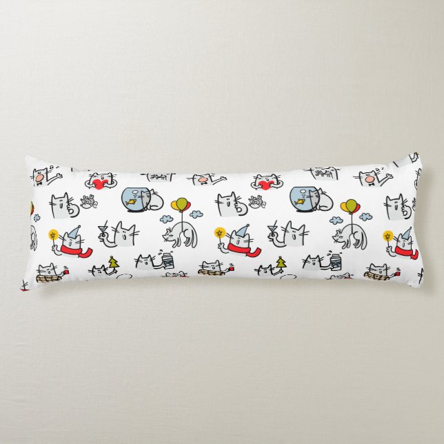 Funny cats, milk and magic. body cushion (Front)