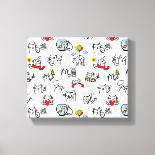 Funny cats, milk and magic. canvas print