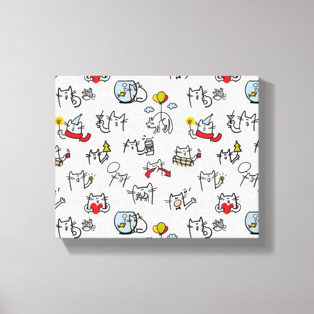 Funny cats, milk and magic. canvas print (Front)