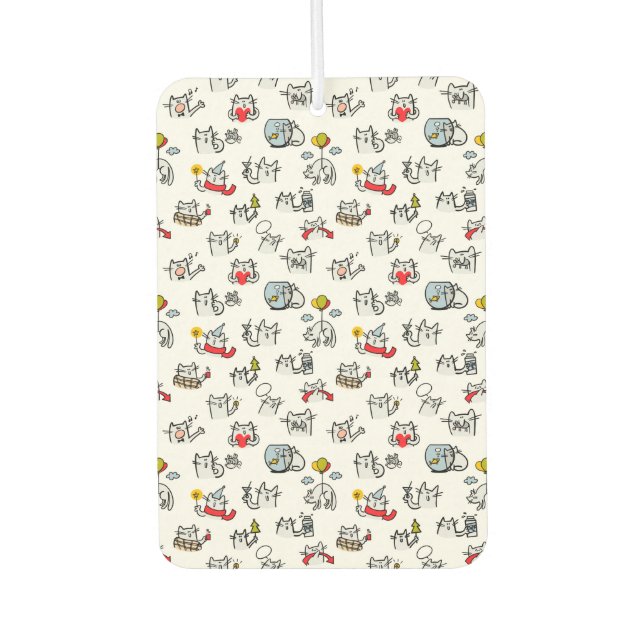 Funny cats, milk and magic. car air freshener (Front)