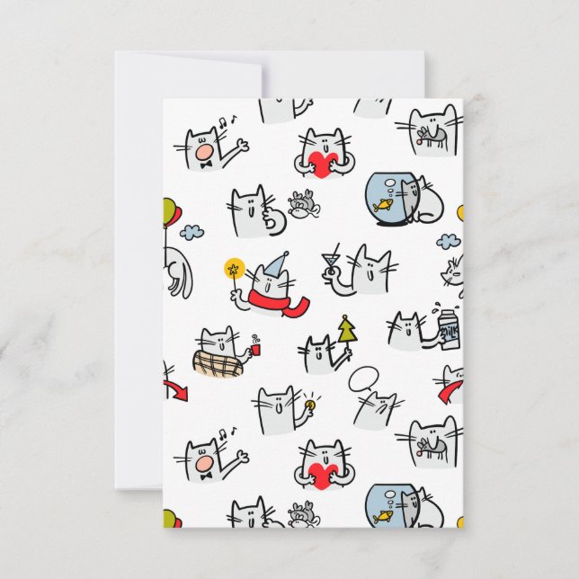 Funny cats, milk and magic. card (Front)