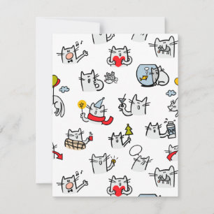 Funny cats, milk and magic. card