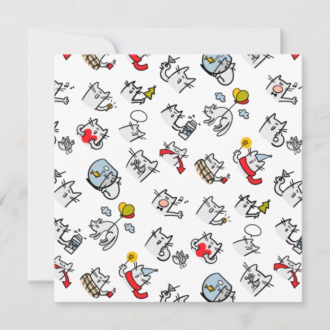 Funny cats, milk and magic. card (Front)