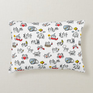 Funny cats, milk and magic. decorative cushion