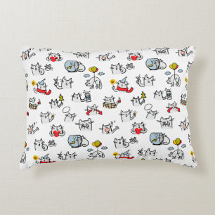 Funny cats, milk and magic. decorative cushion