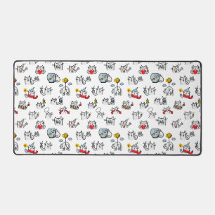 Funny cats, milk and magic. desk mat