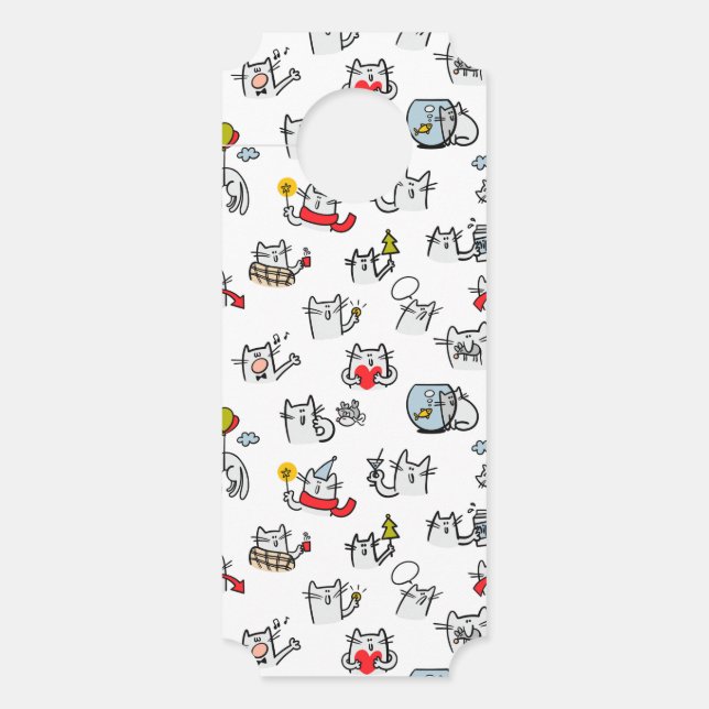 Funny cats, milk and magic. door hanger (Front)