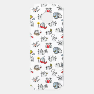 Funny cats, milk and magic. door hanger