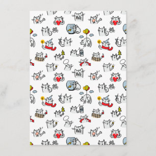 Funny cats, milk and magic. enclosure card