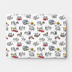 Funny cats, milk and magic. envelope
